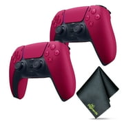 2x Sony PS5 DualSense Wireless Controller V2 (2024 Model) - Cosmic Red + Microfiber Cleaning Cloth