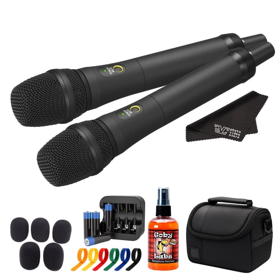 2x Sony UTX-M40 Wireless Handheld Cardioid Microphone Transmitter (UC25: 536608 MHz) Pro Mic for Live Performances, Presentations, & Broadcast Applications| Travel Bag | 4x AA with Charger | More