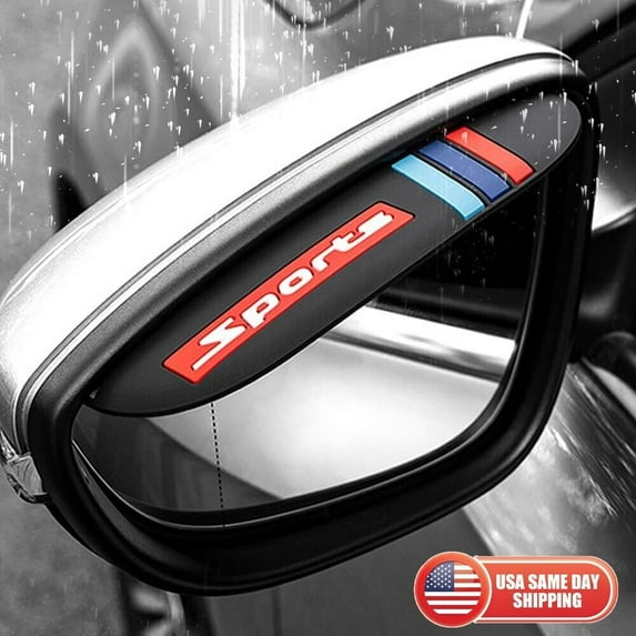 2x Sport Car SUV Van Rear View Side Mirror Rain Board Sun Visor Eyebrow Guard