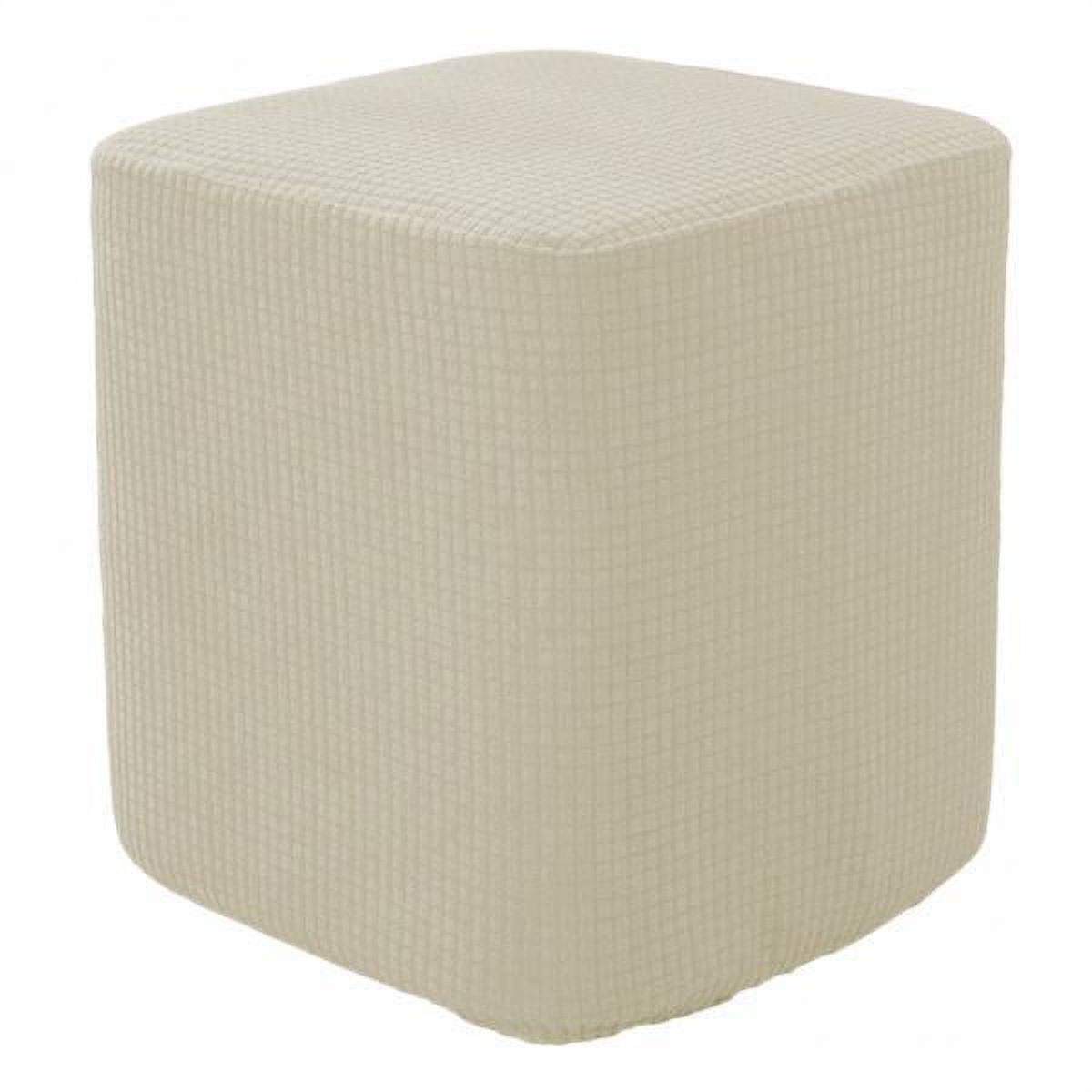 2x Square Storage Stool Ottoman Footstool Covers Stretch Bottom Cover