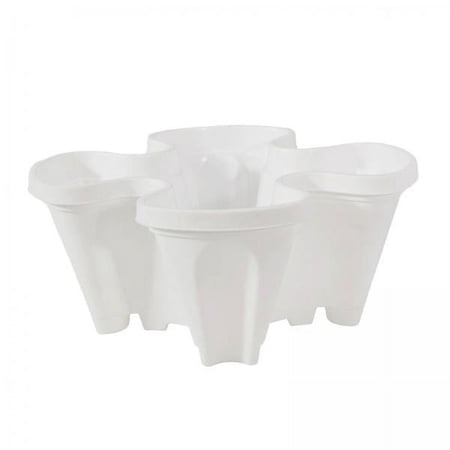 2x Stackable Vertical Gardening Planter Strawberry Planting Pot for Kitchen Patio High Performance - White