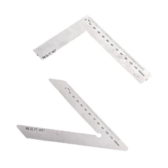 2x Stainless Steel Ergonomic Angled Ruler Corrosion Resistant Design For Accurate Woodworking Framing Technical Drafting