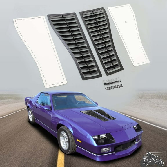 2x Steel Hood Scoop Vent Louver Air Flow Intake For Camaro Z28 IROC-Z IROC 85-90