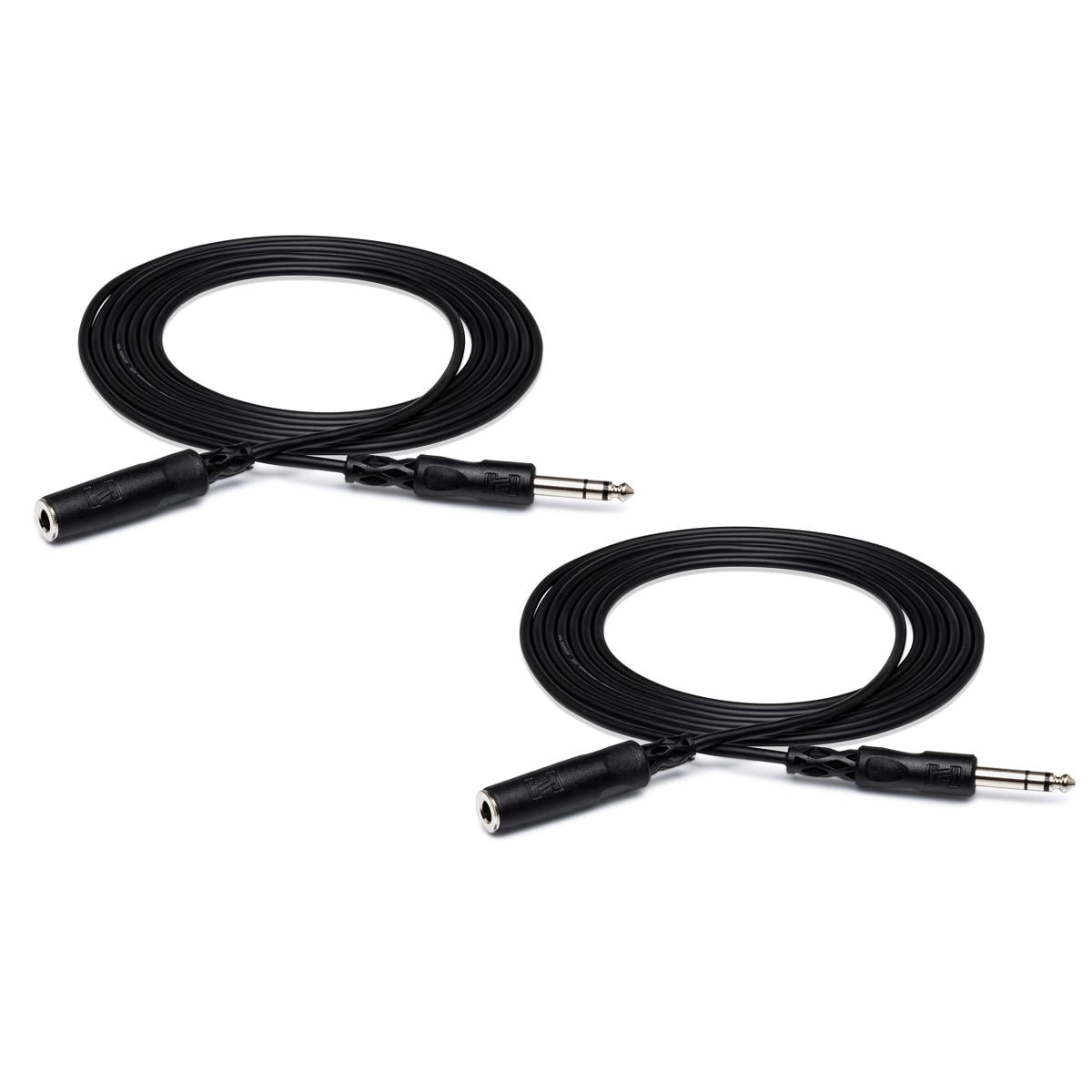 Hosa Technology 2x Stereo 1/4" Female Phone to 1/4" Male Phone TRS Headphone Extension Cable, 25'