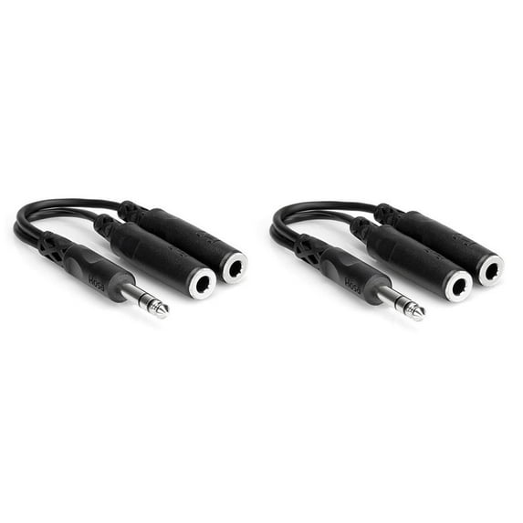 Hosa Technology 2x Stereo 1/4" Male to Two Stereo 1/4" Female Y-Cable 6"