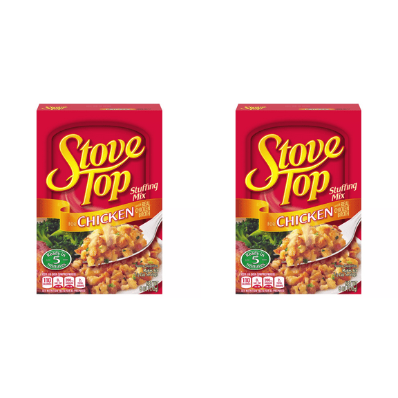 Stove Top Chicken Stuffing Cubes Mix, 6 Oz (Pack Of 2) - Boxed Stuffing, Holiday Side, Easy Dinner, Thanksgiving Dinner, Instant Stuffing