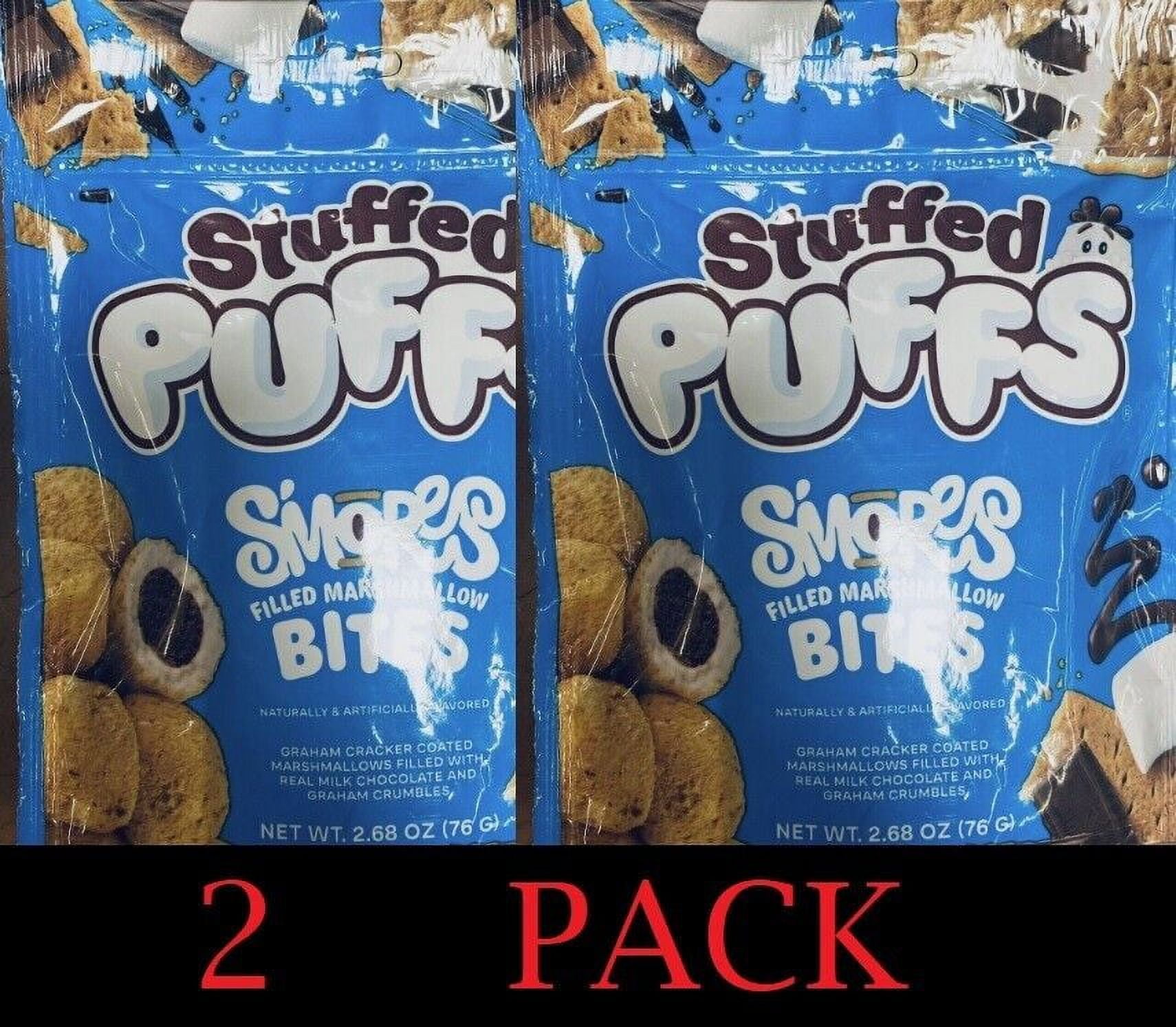 2x Stuffed Puffs S'MORES Filled Marshmallow bites 2.68 oz bag - 2 PACK
