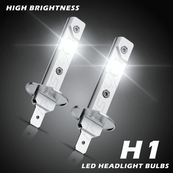 2x Super Bright H1 LED Headlight Kit High Low Beam Fog Driving Bulbs 6500K White