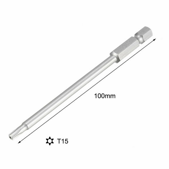 2x T15 4" 100mm Torx Screwdriver Bit Set Hex Security Magnetic Head 150MM Extra Long
