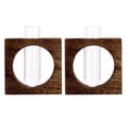 thumbnail image 1 of 2x Tabletop Single Glass Vase With Shabby Wood Stand Flower Pots, 1 of 9
