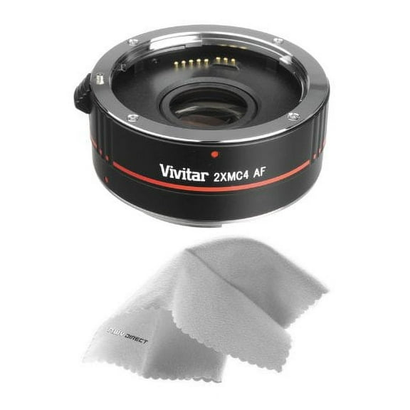 2x Teleconverter (4 Elements) + Nwv Direct Microfiber Cleaning Cloth (Alternative To Canon 2x EF Extender II)