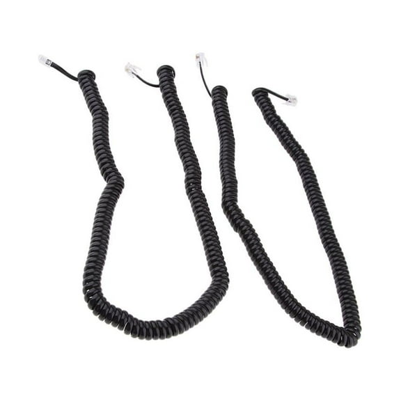 2x Telephs Cable Ph Handset Coiled Cords Spiral Wire 2.53 .4ft