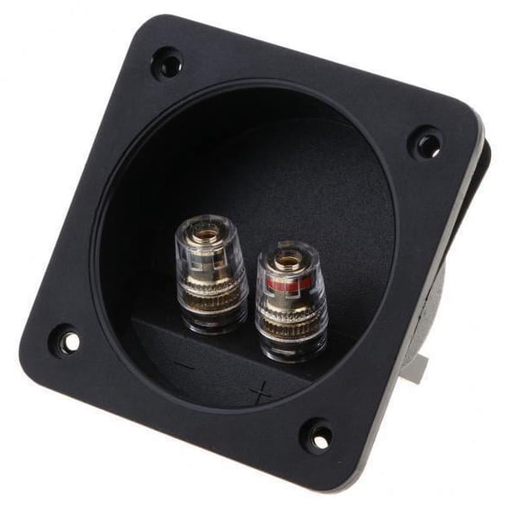 2x Terminal Cup Connector Parts Binding Posts Gold Banana Jacks Recessed Subwoofer (80-506)