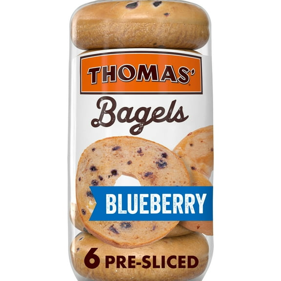 2x-Thomas' Blueberry Bagels 6 count Pre-sliced Bagels 20 oz Bag