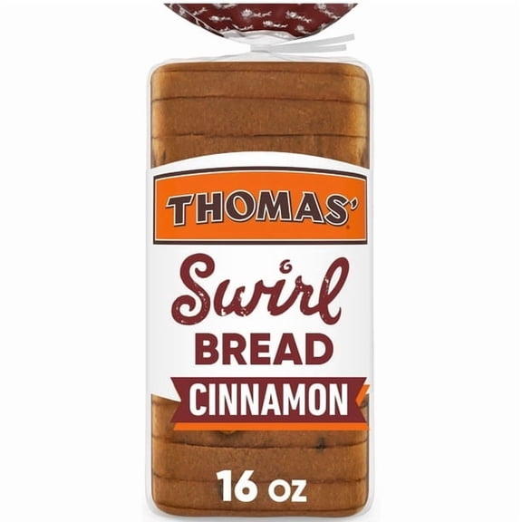 Thomas' Cinnamon Swirl Bread, 16 oz, Cinnamon Bread, Bag (Pack of 2)