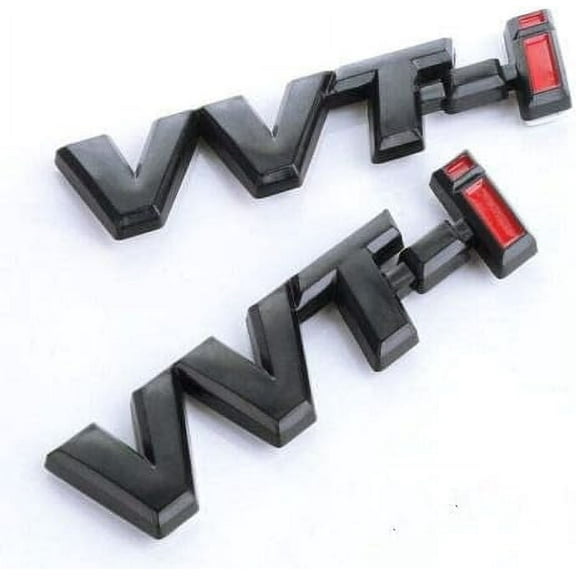 2x Toyota Scion Lexus 3D Car SUV Trunk Badge Side Fender Tail Emblem Black/Red VVTI VVT-I Emblem Badge Plate Self- Adhesive