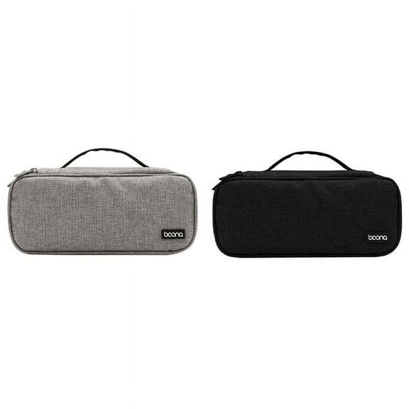 2x Travel Storage Bag Multi-Function Storage Bag for Laptop Adapter,Power Bank,Data Cable,Charger,Gray & Black