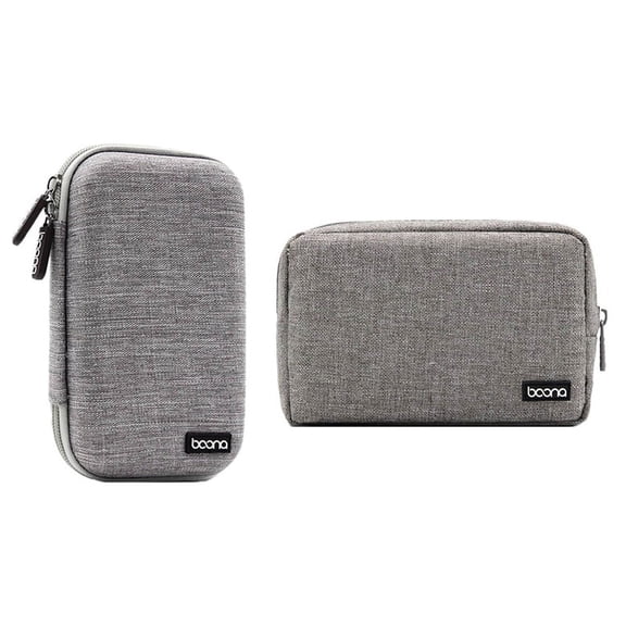 2x Travel Storage Bag Multifunctional Storage Bag for Laptop Power Adapter Power Bank Data Cable Charger Gray