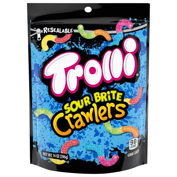 2x-Trolli Candy Sour Brite Crawlers Fruit Punch - 14oz