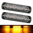 2x Truck 12V 24V 6smd LED Strobe Warning Light Strobe Grille Flashing