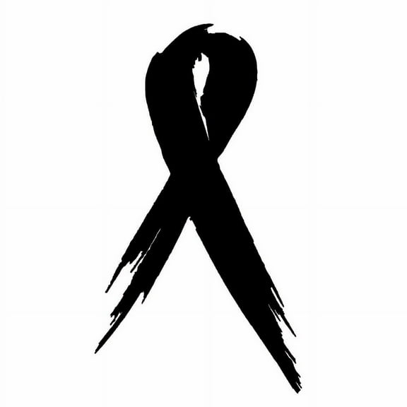 2x Two MELANOMA Cancer Awareness Ribbon Car Vinyl Decal Sticker 3" x 5" Black