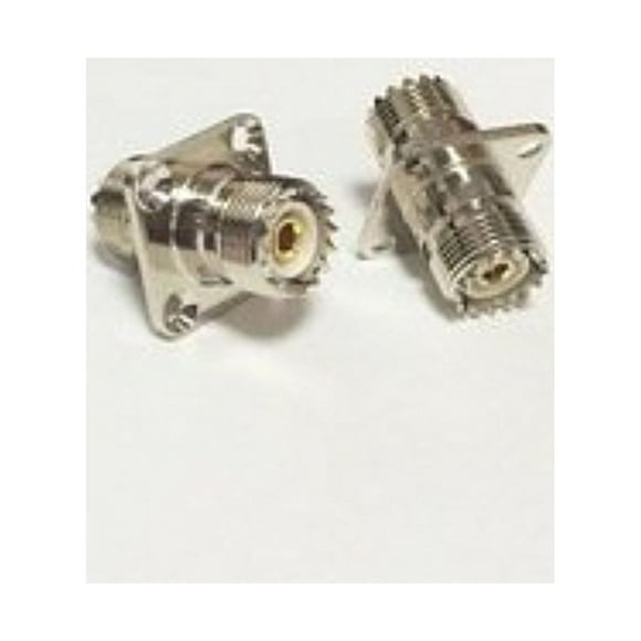 2x UHF Female Jack switch Female Jack RF Coax Adapter convertor 4-hole panel mount Nickelplated High Quality Ships Quickly From USA