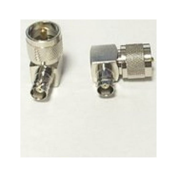 2x UHF Male Plug switch BNC Female Jack RF Coax Adapter convertor Right Angle Nickelplated High Quality Ships Quickly From USA