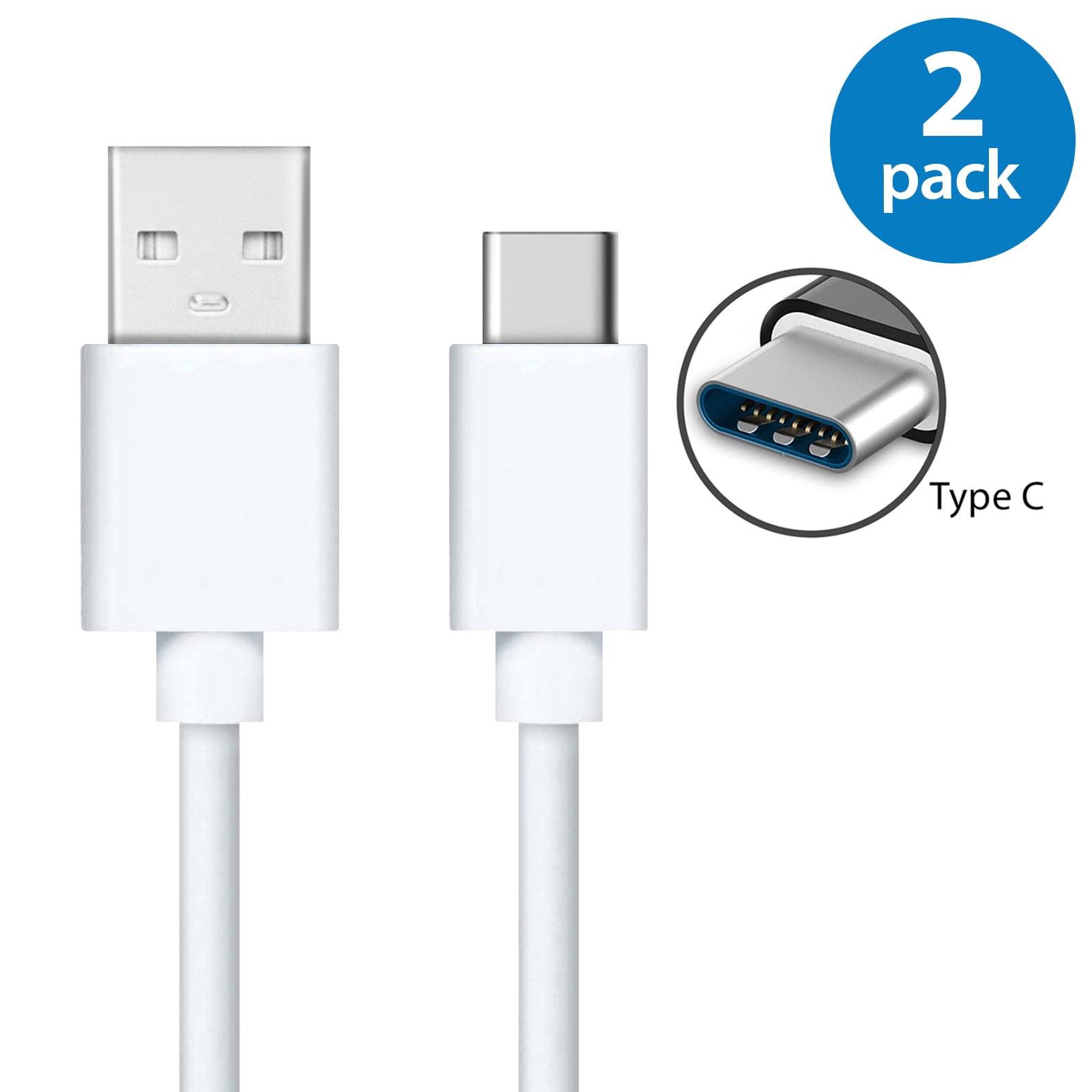 2x USB Type C Fast Charging Cable 10FT USB-C Type-C Data Sync
