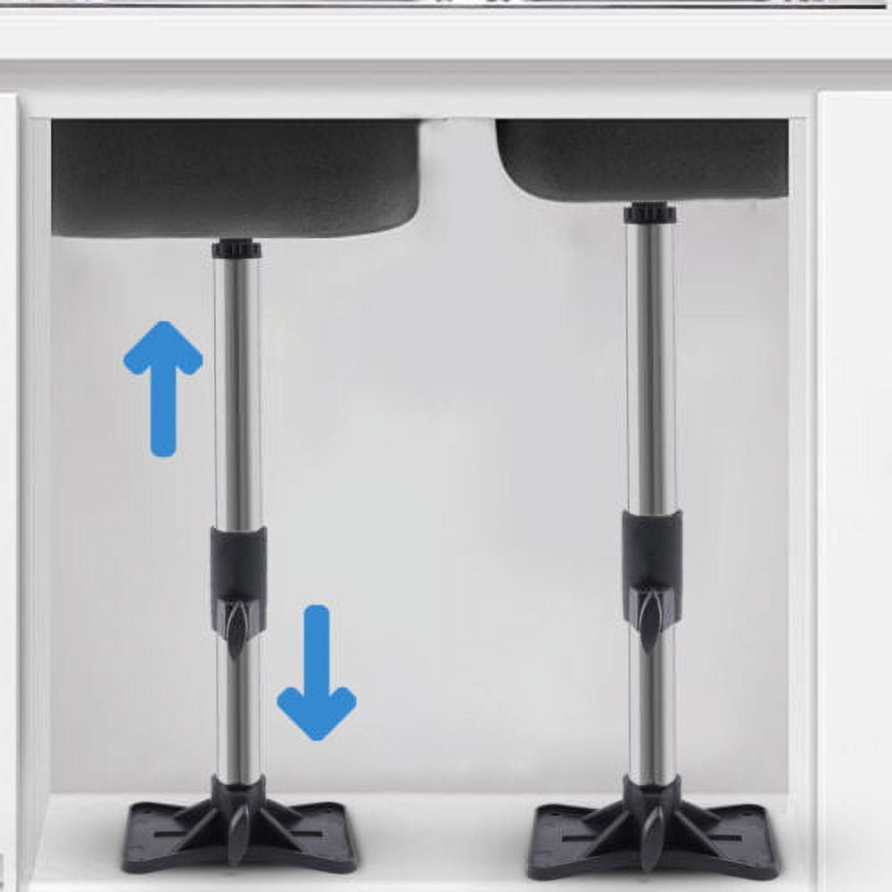 2x Under the Sink Bracket Metal Adjustable Kitchen Sink Support Legs