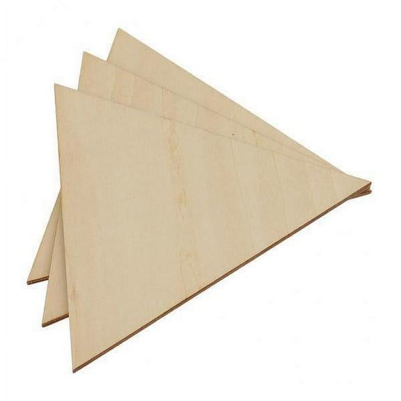 2x Unfinished Wood Pieces Blank Triangle Rustic Craft Supplies Wood for Painting Writing DIY Carving Photo Props Home Decoration