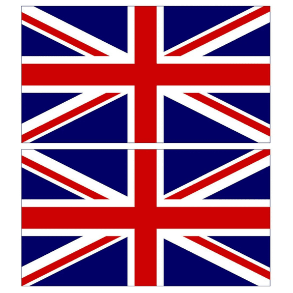 2x United Kingdom Flag 4" Sticker Vinyl Union Jack British Stickers Decals UK