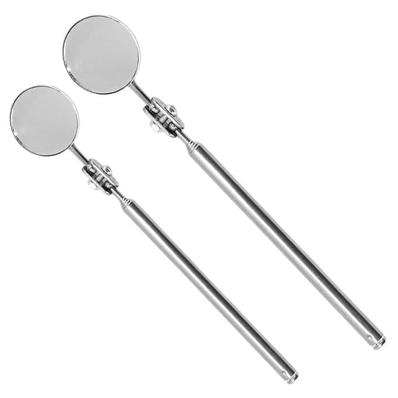 2x Universal Automotive Maintenance Inspection Mirror Folding Telescopic Reflector Welding Chassis Inspection Mirror Hand Tool 50mm & 30mm