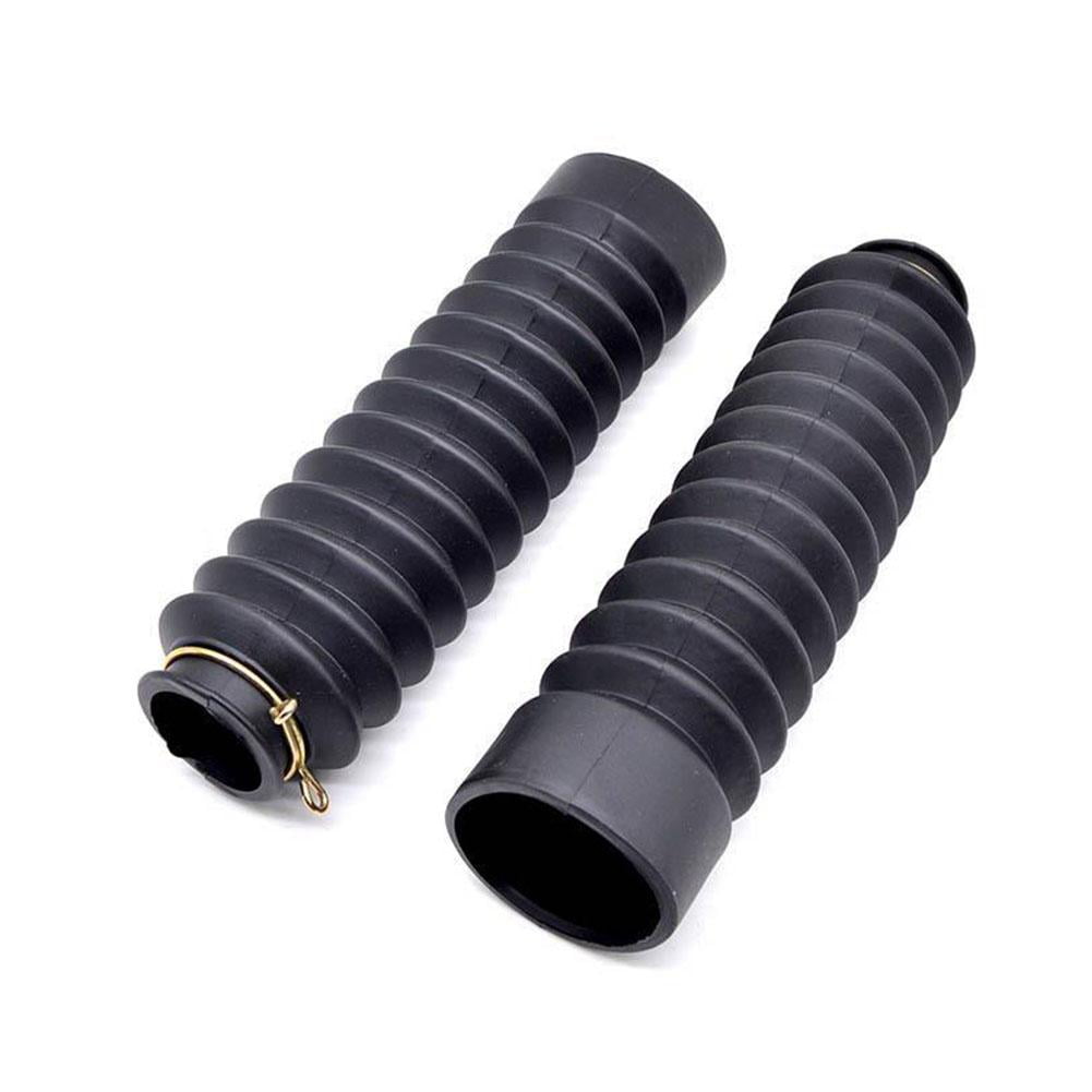 2x Universal Black Motorcycle Front Rubber Fork Boots Absorber Dust Cover W4H1