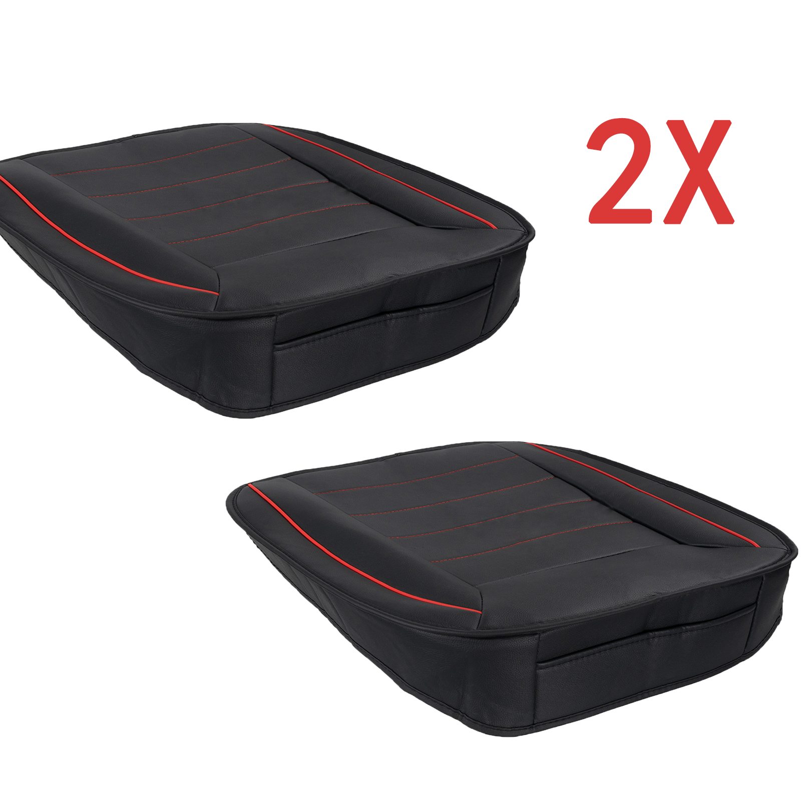 2x Universal Car Front Seat Cover PU Leather Bottom Cushion Protector
