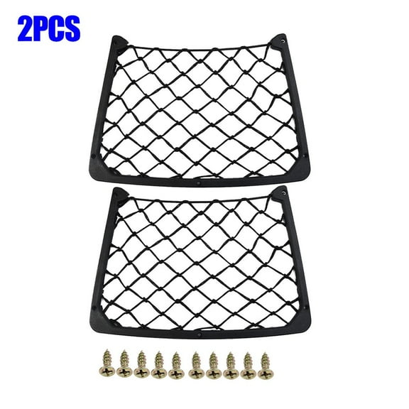 2x Universal Elastic Nets Storages Bags Black Large Pockets Lightweight Mesh Accessories For Car Caravan RV Boat 32cm X 21cm