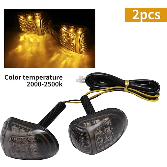 2x Universal LED Turn Signal Indicator Amber Light Blinker Flush Mount Motorcycle