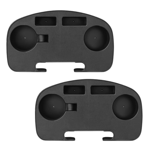 2x Universal Oval Zero Gravity Chair Cup Holder - Clip On Outdoor Lounge Recliner Beverage Drink Utility Tray with Mobile Device Slot, Snack Tray, and Cell Phone Mount for Pool Beach (Medium)