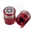 thumbnail image 1 of 2x Valve Cap Red Cover Tire GSXR 600 750 Ninja R1 R6 Stem Piston Smiley CNC, 1 of 2