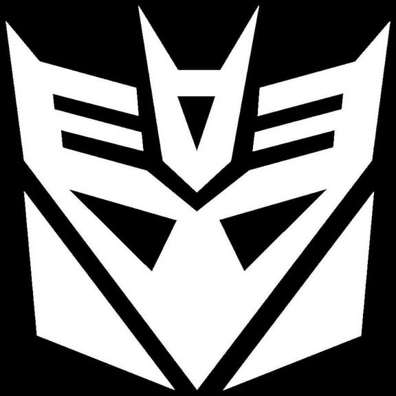 2x WHITE Transformers Decepticon Vinyl Decal Sticker Car Hood Window Laptop ipad