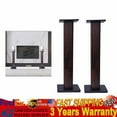 thumbnail image 1 of 2x Walnut Wood Speaker Stands Home Theatre Bookshelf Surround Sound Support 90cm, 1 of 24