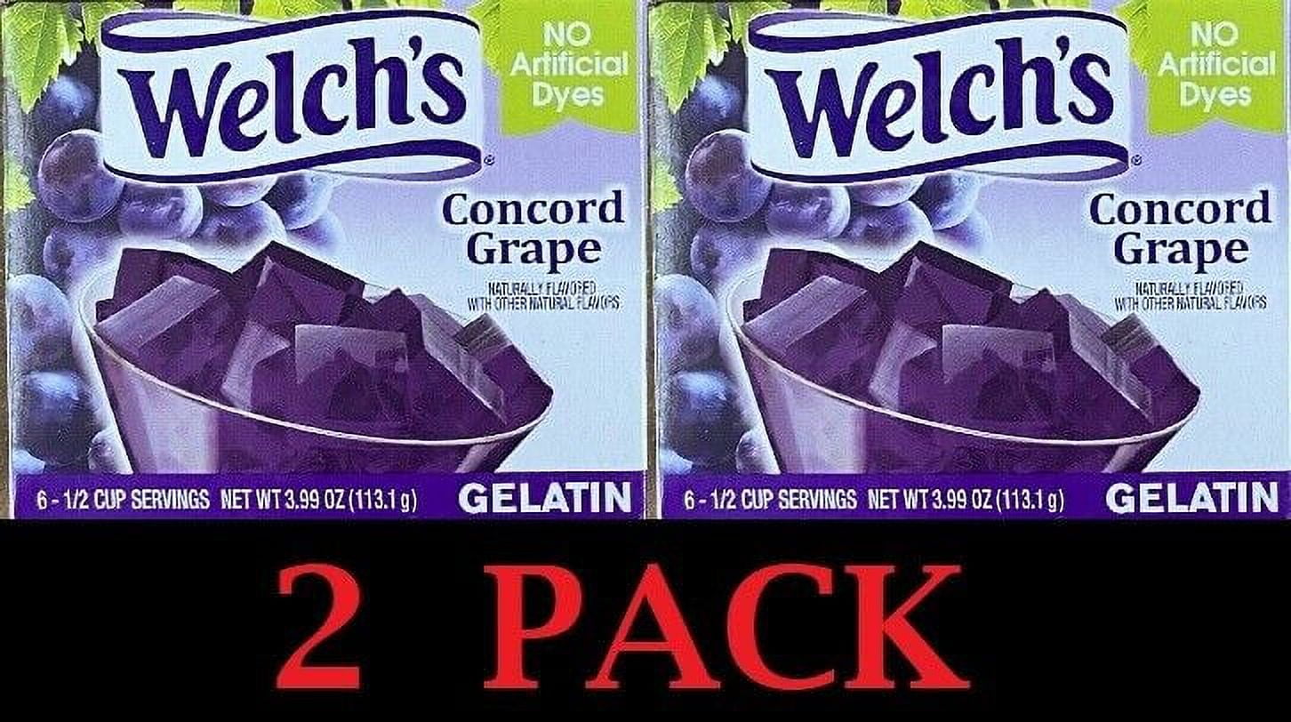 2x Welch's CONCORD GRAPE Jello Gelatin Dessert 3.99 oz Box NEW 2 PACK