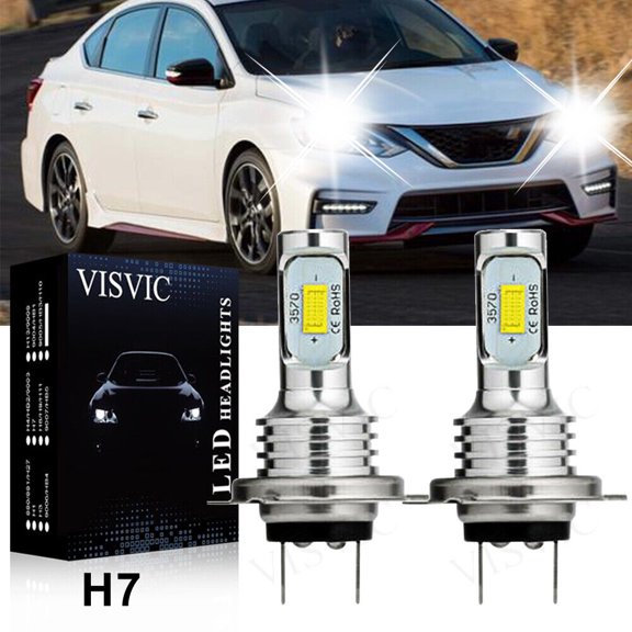 2x White 100W LED High Beam Bulbs For Hyundai Elantra Santa Fe Sonata Veloster