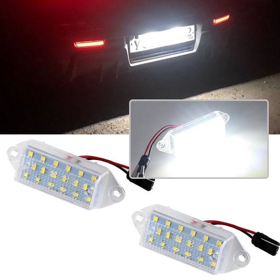 2x White 18 SMD LED 6000K License Plate Lights For 2007 - 2016 Mitsubishi Lancer Evolution X