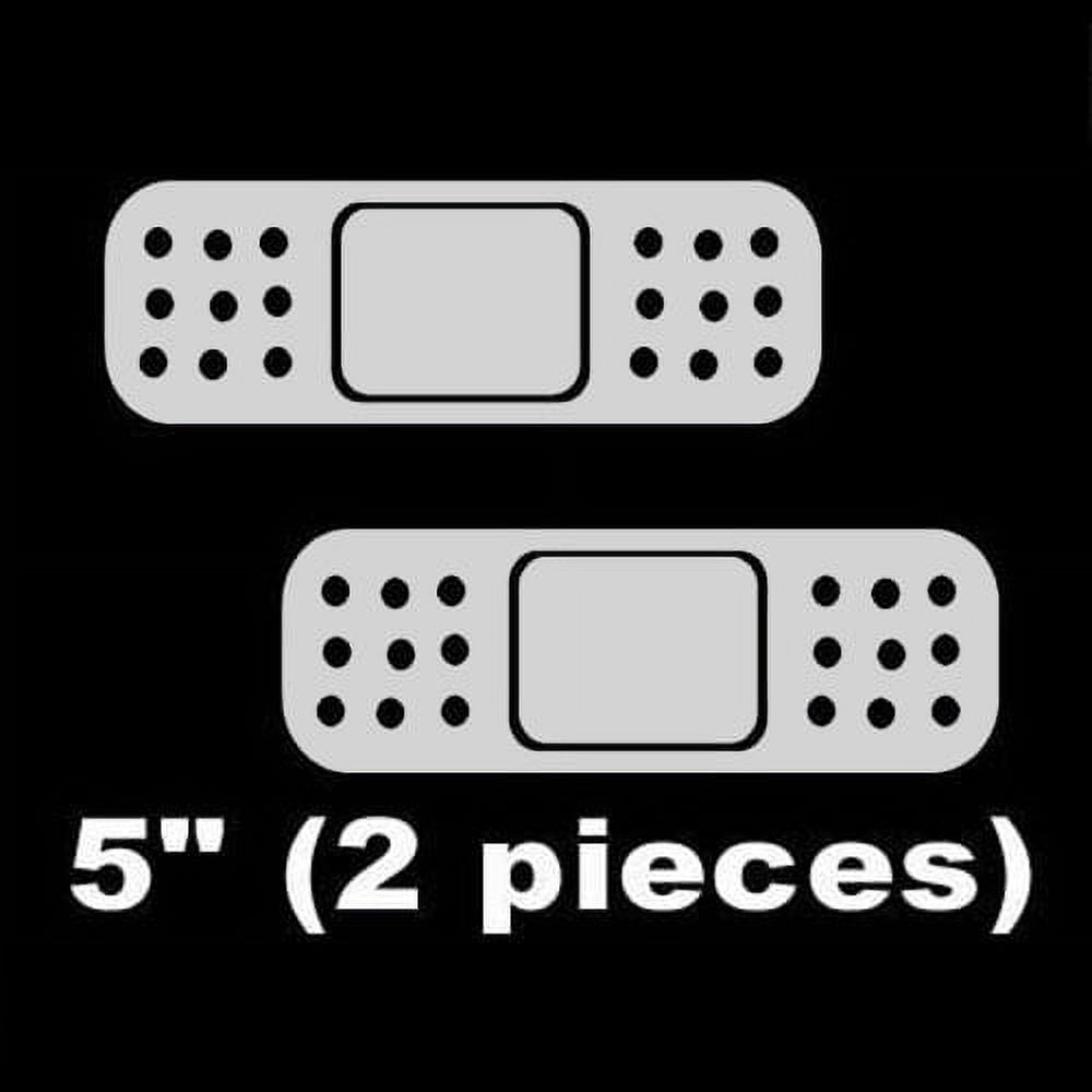 2x White 5" JDM BandAid BandAid Car Bumper Dent Cover Vinyl Stickers