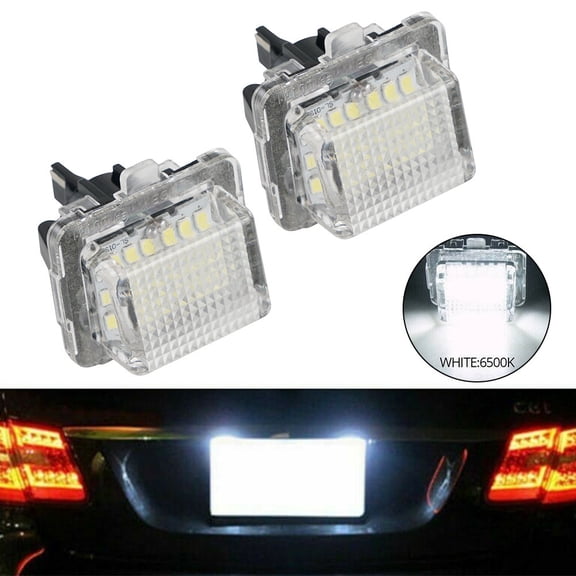 2x White 6000K 18-SMD LED License Plate Lights For 2007 - 2012 Mercedes-Benz CL-Class CL550 / CL600 / CL63AMG /CL65AMG