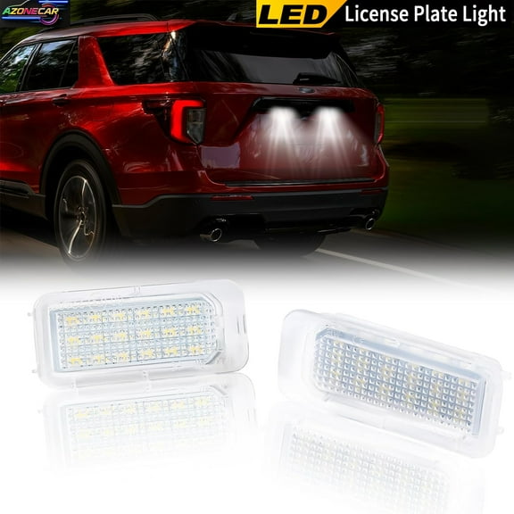 2x White 6000K 18-SMD LED License Plate Lights Lamp For Ford C-Max Explorer Fiesta Transit 150 250 OEM#BB5Z-13550-A, 6M2A-13550-AA, 6M2A-13550-AB