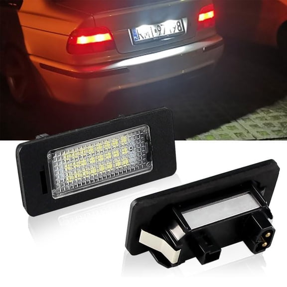 2x White 6000K 24-SMD LED License Plate Lights Lamp No Error For BMW E82 E90 E92 F30 E39 E60 X3 X5 OEM#63267193293, 63267165646
