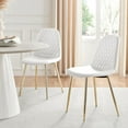 thumbnail image 1 of 2x White Corona Dining Chairs (Gold), 1 of 6