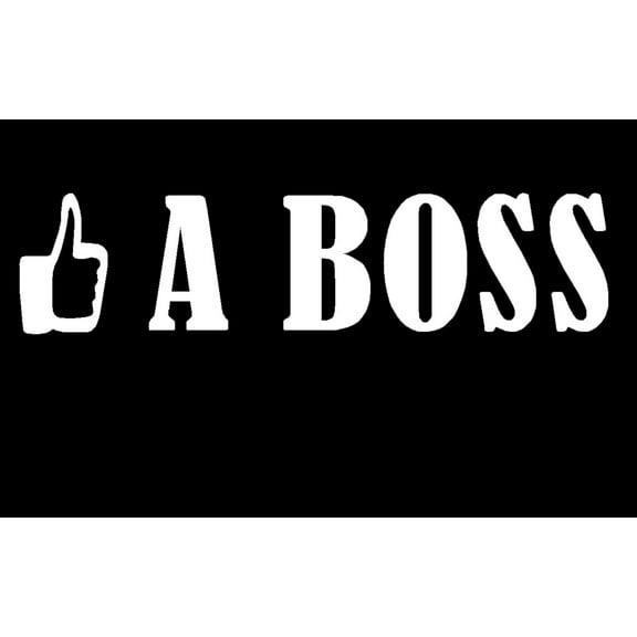 2x White Like a Boss - *Thumbs Up* JDM Window Vinyl Decal Sticker Auto Car Truck