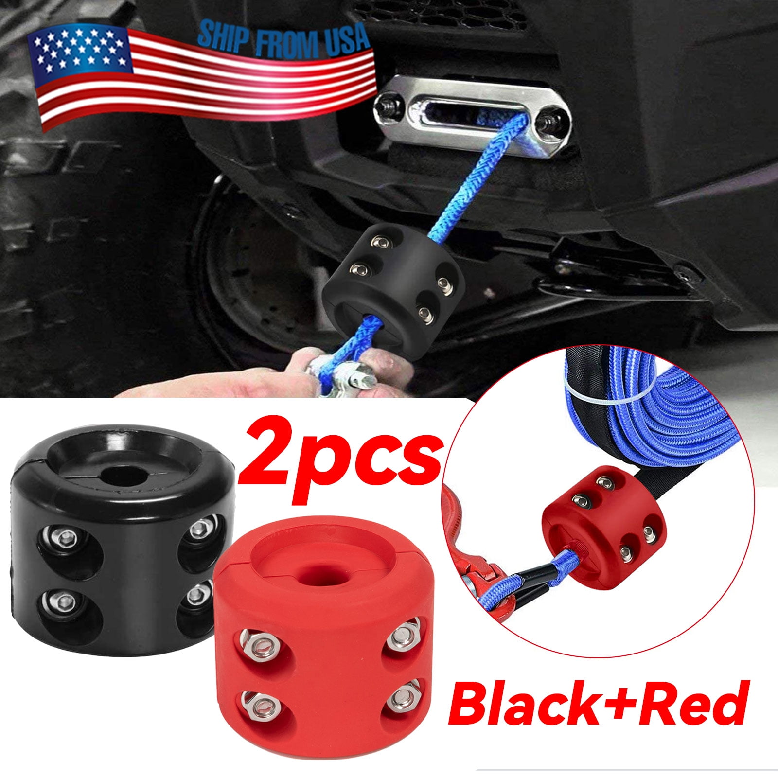 2x Winch Stopper Stop Rubber Heavy Duty Cable Line Waterproof Rope Hook